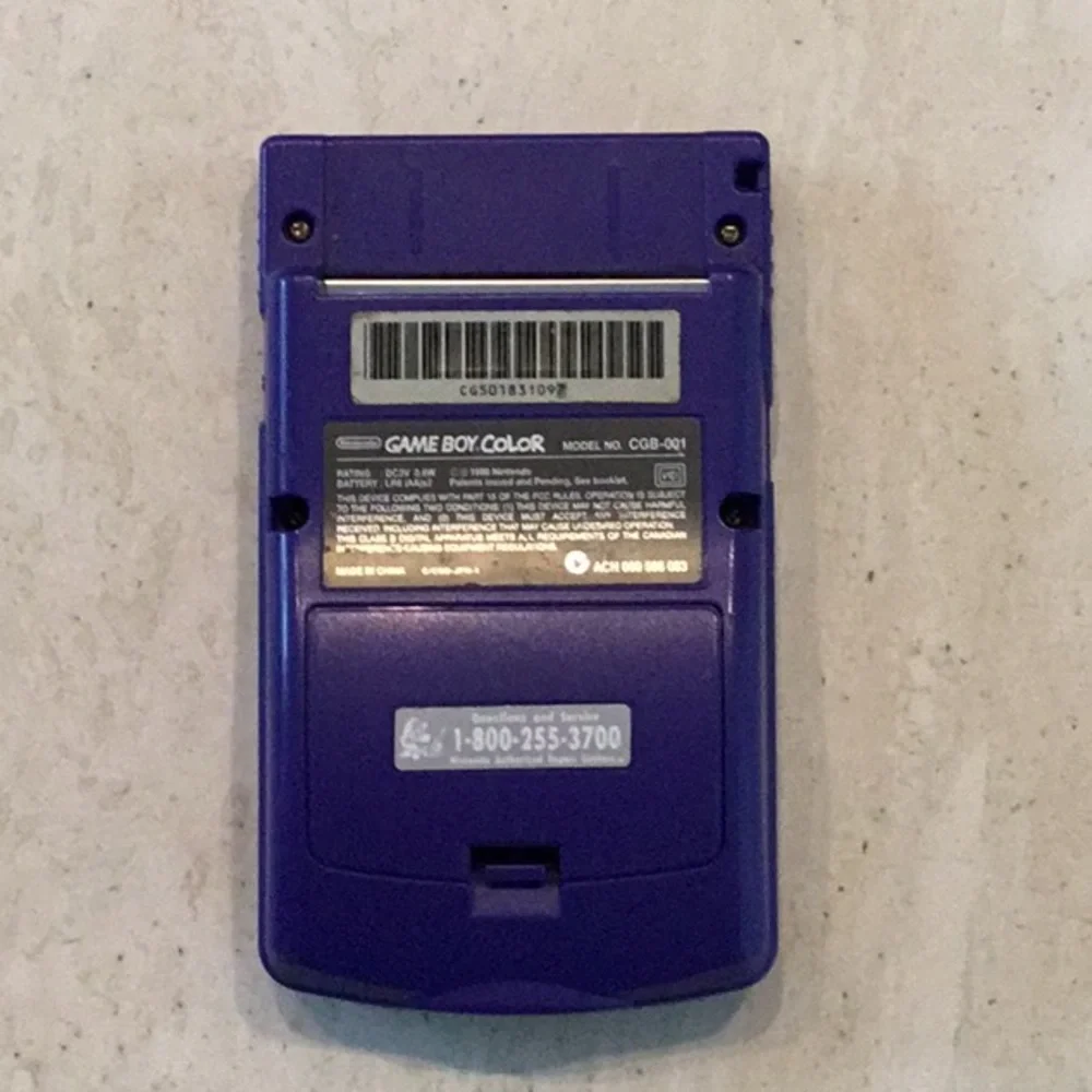Nintendo Gameboy Color Console Grape Purple Game Boy Authentic Tested Working